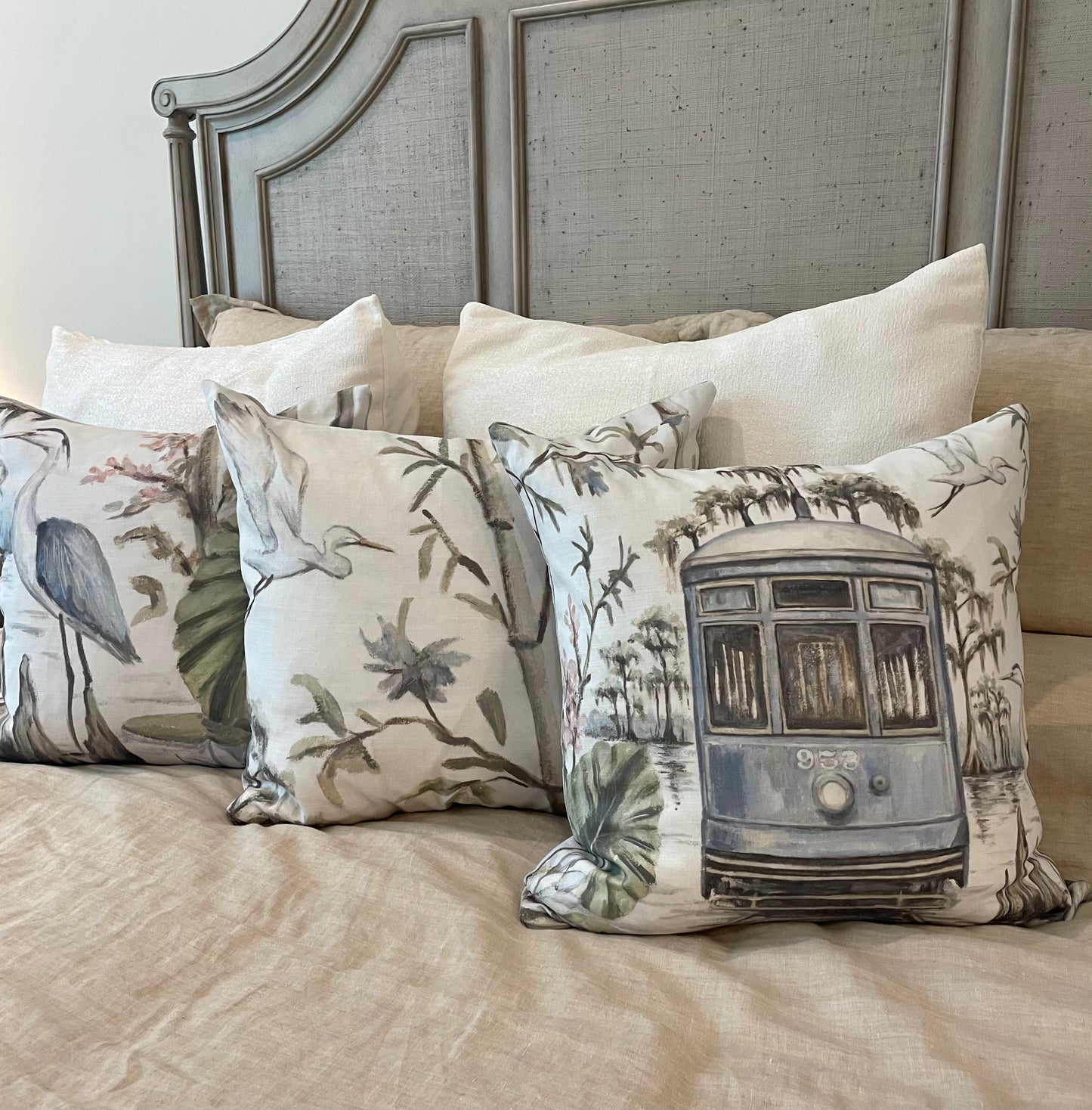 Blue Line Botanical Sanctuary Decorative Pillow 20x20, 22x22