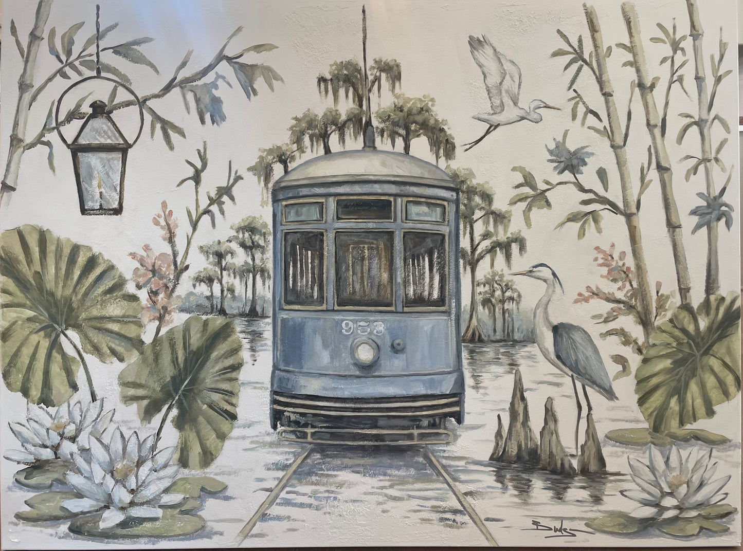 Blue Line Botanical / Original Painting