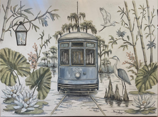 Blue Line Botanical / Original Painting