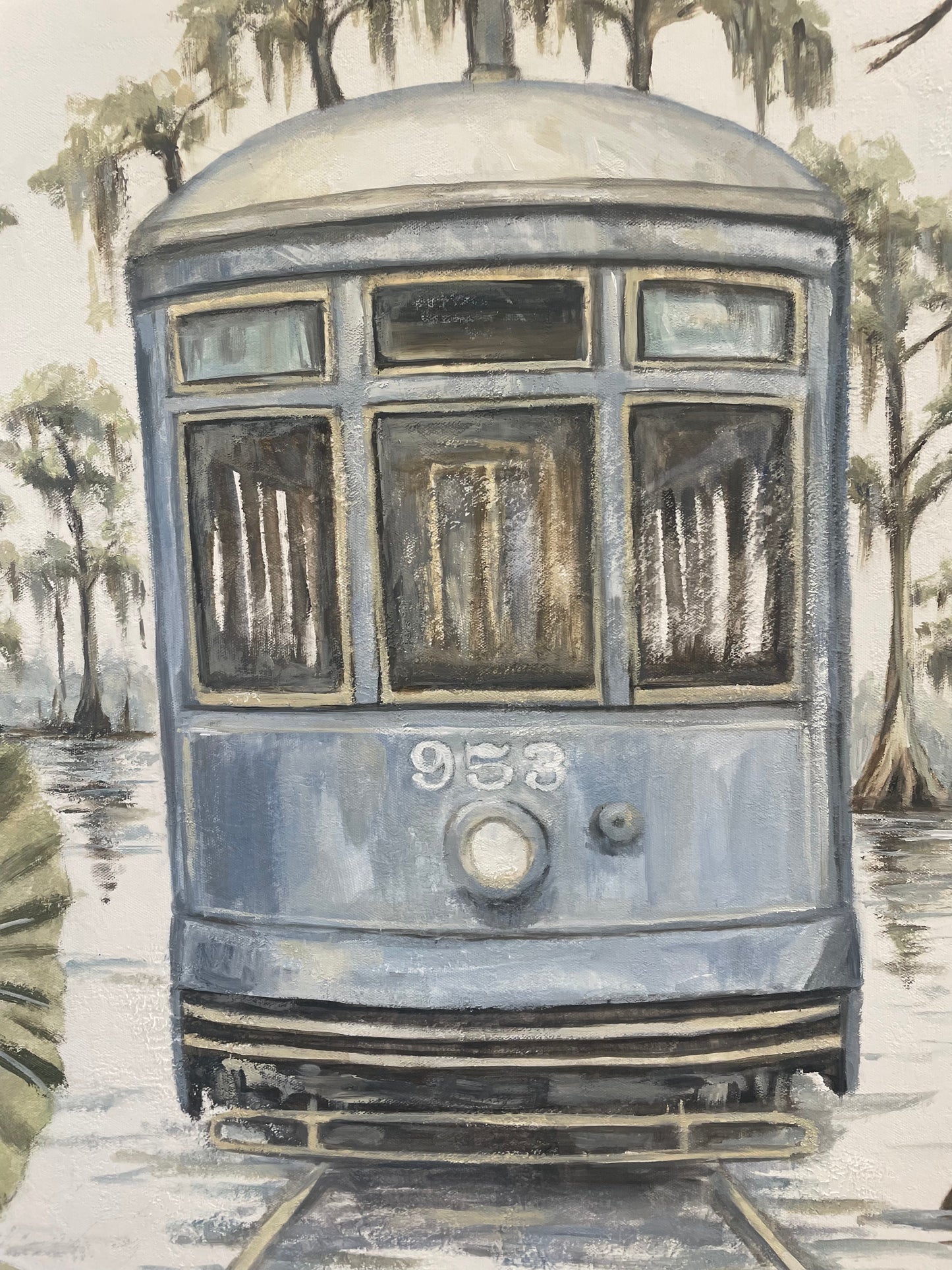 Blue Line Botanical / Original Painting