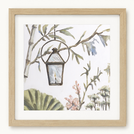 Blue Line Botanical / Lantern Framed Print